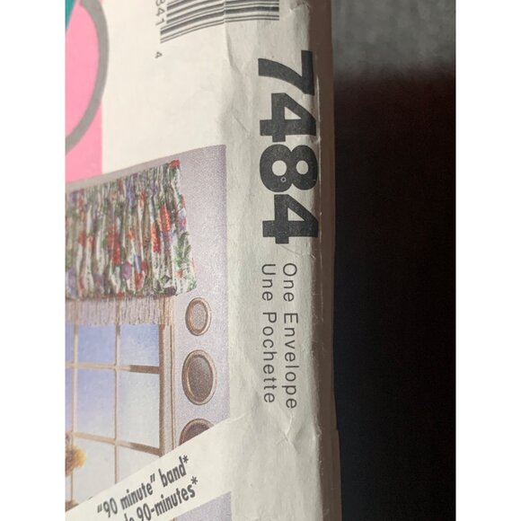 Home Dec In-A-Sec Window Valance & Curtain Pattern #7484 uncut - Picture 3 of 3